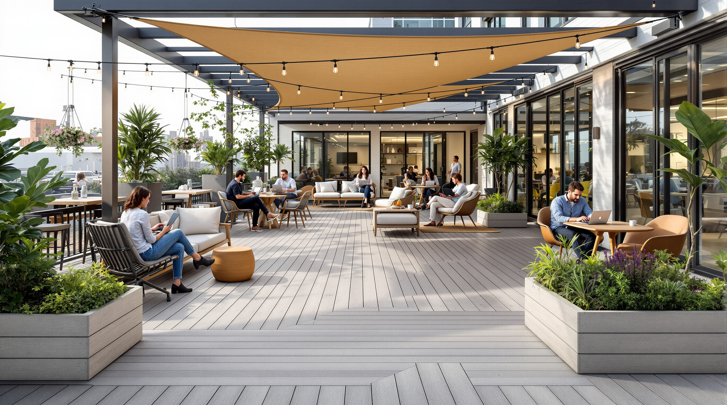 Aménager une terrasse d’entreprise : matériaux astucieux pour booster bien-être et productivité